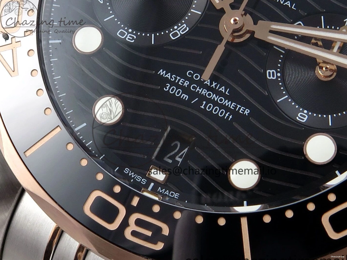 0507 Seamaster 300m Chrono SS YG OMF 1:1 Best Edition Blue Dial on SS YG Bracelet A Popular 7685